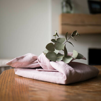 Reusable Dusky Pink Eco Friendly Linen Gift Wrap, 3 of 4