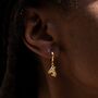 18ct Gold Roller Skate Charm Hoop Earrings, thumbnail 1 of 4