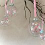 Set Of Six Bright Pink Baubles Tree Decor Ornaments, thumbnail 7 of 7