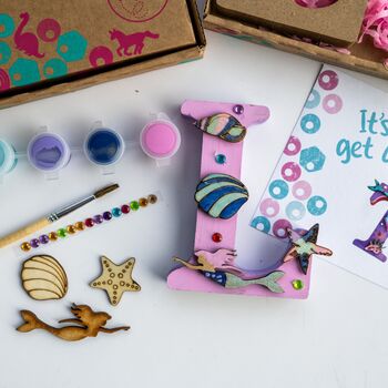 Personalised Paint Your Own Mermaid Wooden Letter, 3 of 7