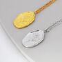 Aster Flower Oval Necklace In Sterling Silver, thumbnail 2 of 10