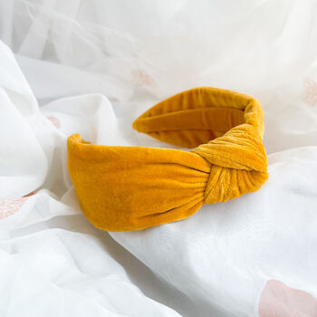 Yellow Velvet Knot Headband, 2 of 6