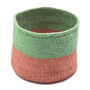 Coral And Green Duo Colour Block Basket, thumbnail 7 of 8
