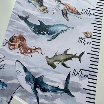 Personalised Ocean Animals Height Chart, 3 of 6