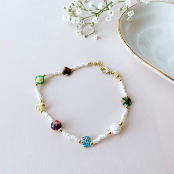No Waste Millefiori Beaded Anklet, 5 of 10
