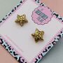 Star Glitter Resin Stud Earrings Silver, Gold And Pink, thumbnail 3 of 12