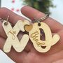 Personalised Wooden Valentine’s Day Xo Keyring Set, thumbnail 4 of 4