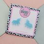 Unicorn Glitter Resin Stud Earrings Pink, Blue And Silver, thumbnail 10 of 12