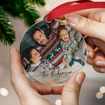 Personalised Family Christmas Photo Ornament 2025, 5 of 8