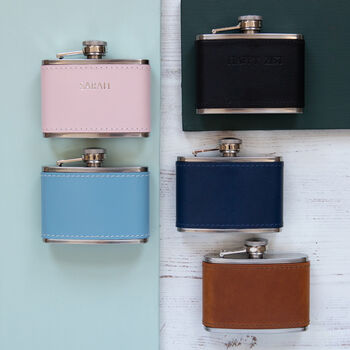 Personalised 4oz Leather Hip Flask, 5 of 10