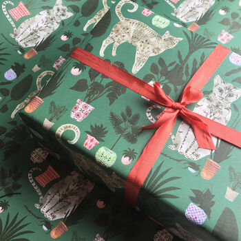 Gift Wrapping Paper Cats And Plants, 3 of 7