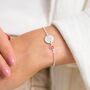 Initial Disc And Heart Birthstone Personalised Bracelet, thumbnail 1 of 12