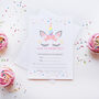 10 It's Unicorn Party Time Personalised Invites, thumbnail 2 of 2