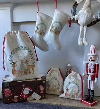 Personalised Christmas Santa Sack Winter Forest, 3 of 3
