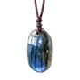 Natural Labradorite Pendant Rope Chain Necklace, thumbnail 1 of 5