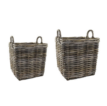 Set Of Two Fireside Wicker Log Baskets, 2 of 3