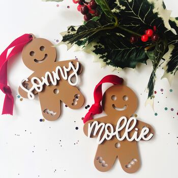 Personalised Gingerbread Man Stocking Tag, 2 of 2