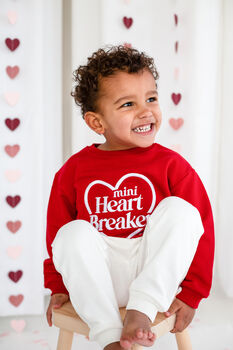 Valentines 'Mini Heartbreaker' Personalised Name Embroidered Sweatshirt, 8 of 9