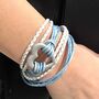 Silver, Blue And White Heart Memorial Cremation Urn Bracelet For Pet Or Human Ashes, thumbnail 2 of 8