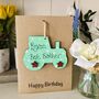Personalised Brother Birthday Card Wooden Tractor, thumbnail 8 of 8