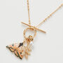 Enamel Moth And Leaf Charm Necklace, thumbnail 1 of 3