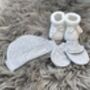 Embroidered Newborn Baby Grey Gift Set, thumbnail 4 of 7