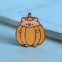 Pumpkin Pig Enamel Pin | Cute Pin Badges, thumbnail 1 of 5