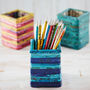 Recycled Newspaper Square Pencil Holder, thumbnail 2 of 11