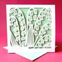 Personalised May Lily Of The Valley Birth Flower Card, thumbnail 3 of 5