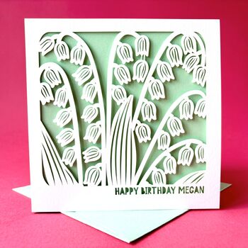 Personalised May Lily Of The Valley Birth Flower Card, 3 of 5