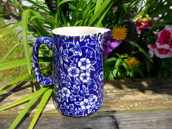 Half Pint Jug In Inglaze Blue Victorian Calico Design, 3 of 6