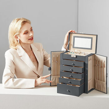 Six Tiers Jewellery Organiser Box With Five Drawers, 2 of 11