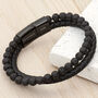 Personalised Men's Woven Duo Black Bracelet, thumbnail 1 of 8