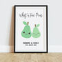 Personalised Fine Pear Wedding Print, thumbnail 1 of 6