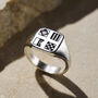 Family Nautical Signal Flags Engraved Signet Ring, thumbnail 1 of 7