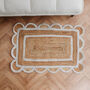 Scallop Jute Mat Rug In Pink, thumbnail 4 of 6