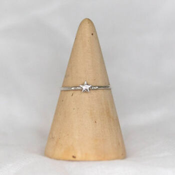 Sterling Silver Mini Star Charm Ring, 2 of 5