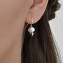 Sterling Silver Fuchsia Drop Earrings, thumbnail 3 of 5
