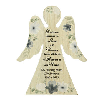 Personalised Memorial Wooden Angel Christmas Ornament, 6 of 6