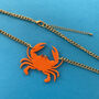 Orange Crab Acrylic Necklace, thumbnail 2 of 4
