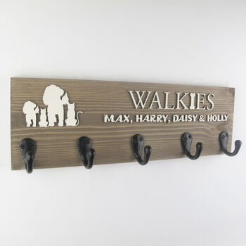 Personalised Walkie's Dog Name And Breed Dog Hook Sign, 3 of 11