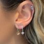 Cohan Star Sterling Silver Hoop Earrings, thumbnail 7 of 8