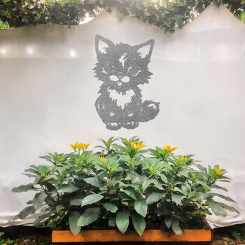 Cute Kitten Metal Wall Art For Garden, Gift Idea For Her, 10 of 10