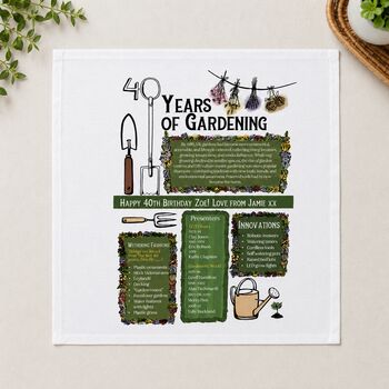 40th Birthday Gift For Gardeners Personalised Handkerchief Pair, 3 of 9