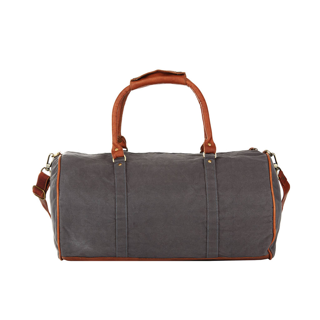 personalised canvas classic duffle bag by mahi leather ...