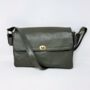 Multi Compartment Womens Leather Handbag Shoulder Bag In Khaki Green, thumbnail 8 of 8