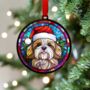 Lhasa Apso In Santa Hat Suncatcher Decoration, thumbnail 3 of 6
