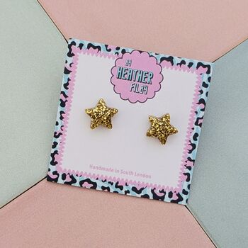 Star Glitter Stud Earrings *More Colours Available*, 2 of 12