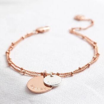 Personalised Double Disc Charm Bracelet, 6 of 10