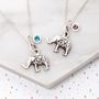 Sterling Silver Personalised Lucky Elephant Necklace, thumbnail 2 of 4